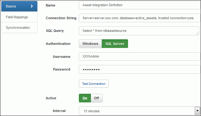 Asset Integration Basics Tab