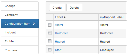 Defining CMDB Custom Status Labels