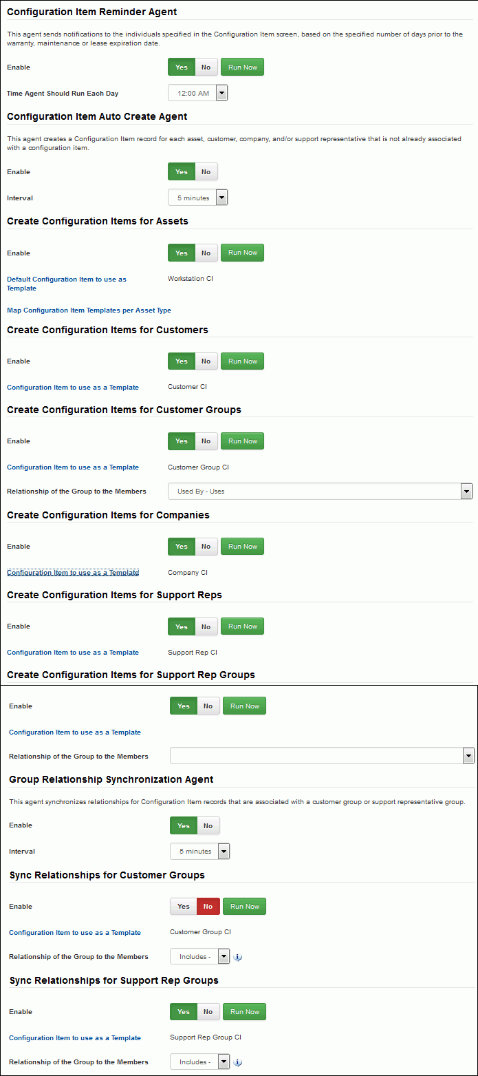 Agents Configuration Management Tab