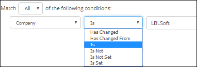 Customer Rule Conditions Comparison