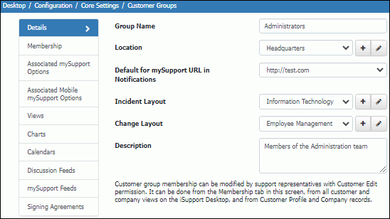 Customer Group Details