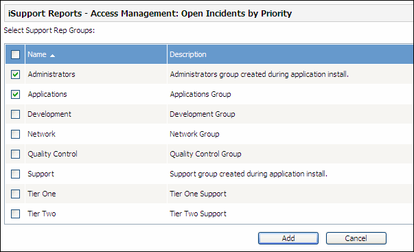 iSupport Reports Group Access