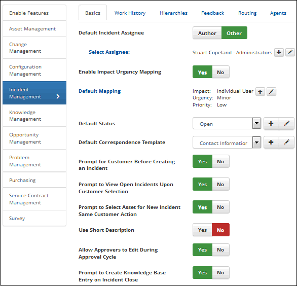 Incident Management Basics Tab