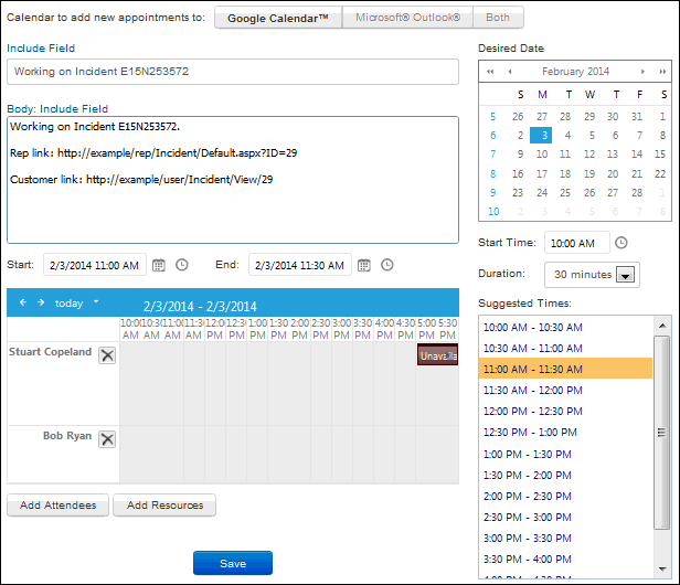 Configure Meeting dialog