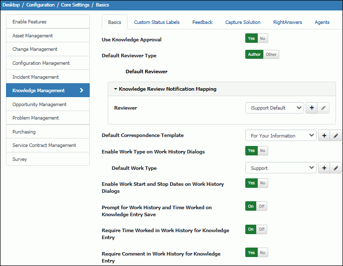 Knowledge Configuration