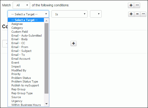 Problem Condition Dropdown